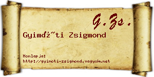 Gyimóti Zsigmond névjegykártya