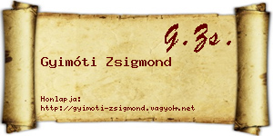 Gyimóti Zsigmond névjegykártya